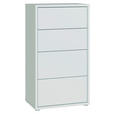 KOMMODE , 55/99/35 cm, 4 Schublade(n)  - Silberfarben/Hellgrau, Trend, Holzwerkstoff/Kunststoff (55/99/35cm) - Carryhome