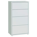 KOMMODE , 55/99/35 cm, 4 Schublade(n)  - Silberfarben/Hellgrau, Trend, Holzwerkstoff/Kunststoff (55/99/35cm) - Carryhome