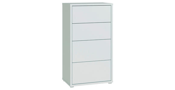 KOMMODE , 55/99/35 cm, 4 Schublade(n)  - Silberfarben/Hellgrau, Trend, Holzwerkstoff/Kunststoff (55/99/35cm) - Carryhome