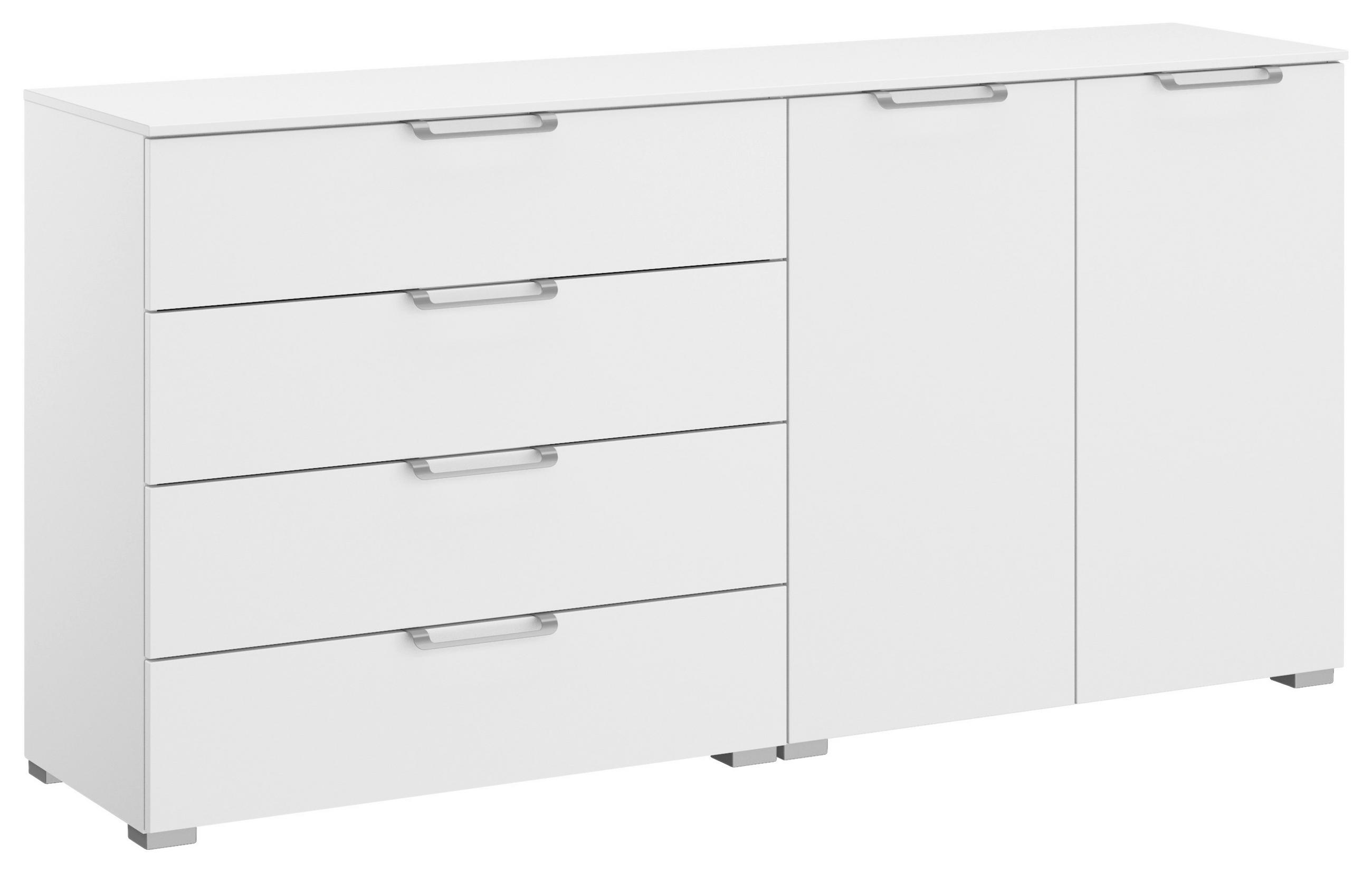 SIDEBOARD Weiß Befestigungsmaterial, Einlegeböden - Silberfarben/Alufarben, Design, Kunststoff/Metall (160/81/42cm) - Novel