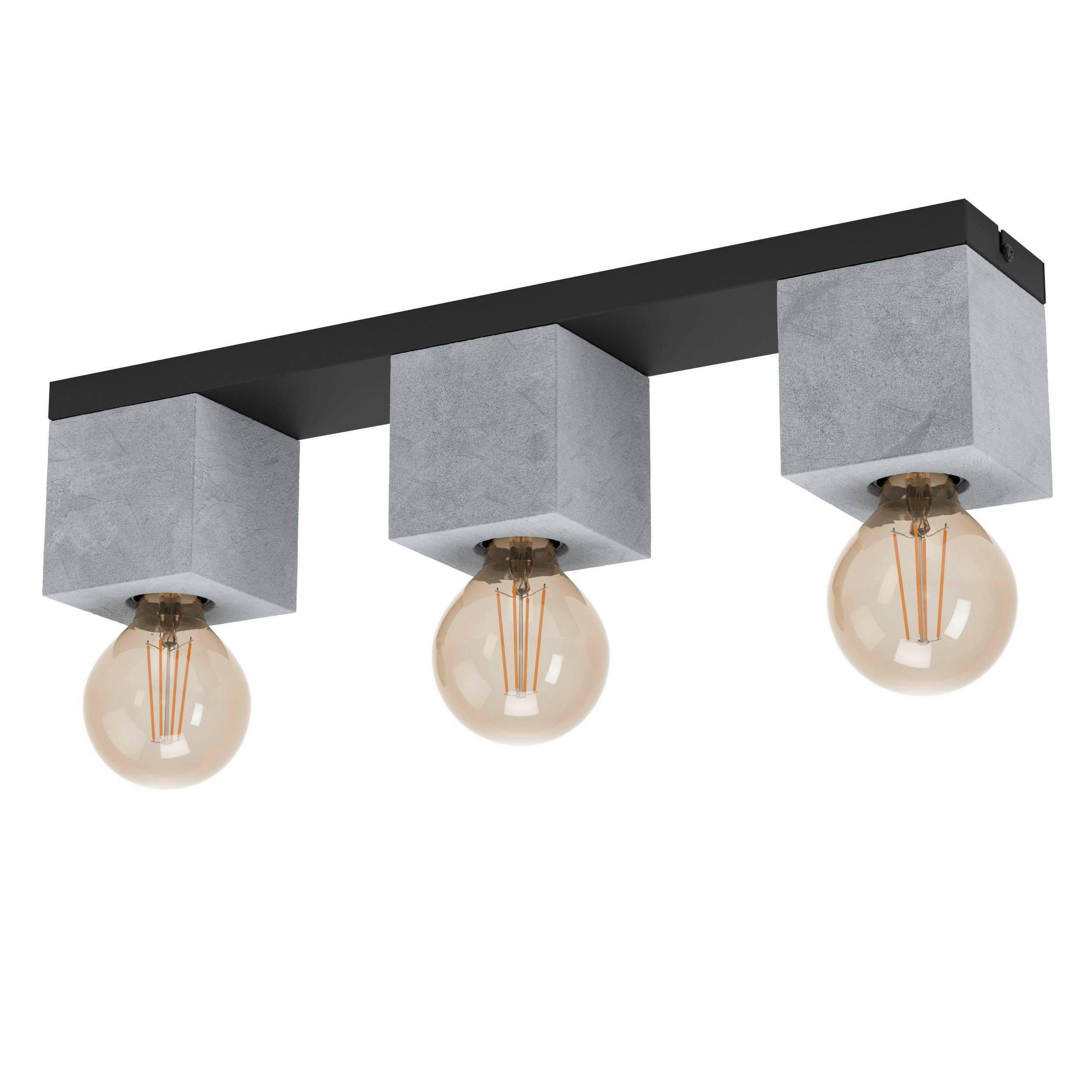 TAKLAMPA 49/9/11 cm  - grå/svart, Basics, metall/sten (49/9/11cm) - Eglo