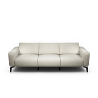 3-SITZER-SOFA Chenille Naturfarben  - Schwarz/Naturfarben, Design, Textil/Metall (250/86/86-94cm) - SENSOO