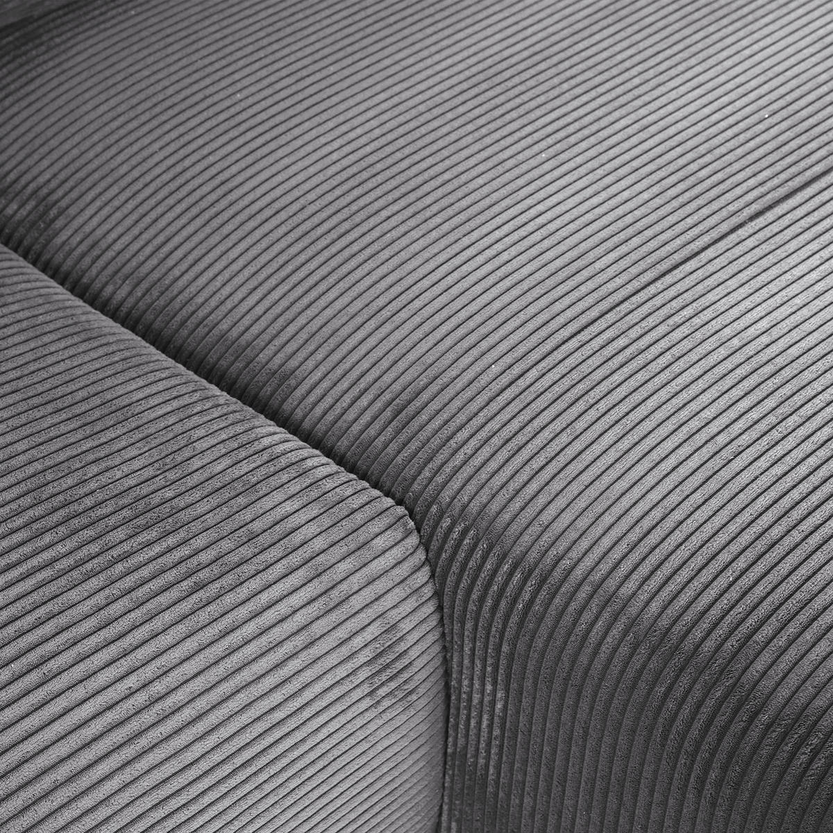ECKSOFA in Cord Dunkelgrau  - Dunkelgrau/Schwarz, Konventionell, Kunststoff/Textil (266/180cm) - MID.YOU