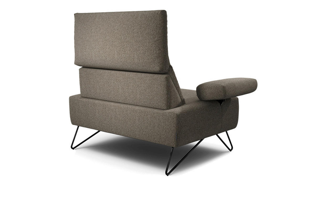 SESSEL Chenille Braun    - Schwarz/Braun, Design, Textil/Metall (114-142/85/86-94cm) - SENSOO