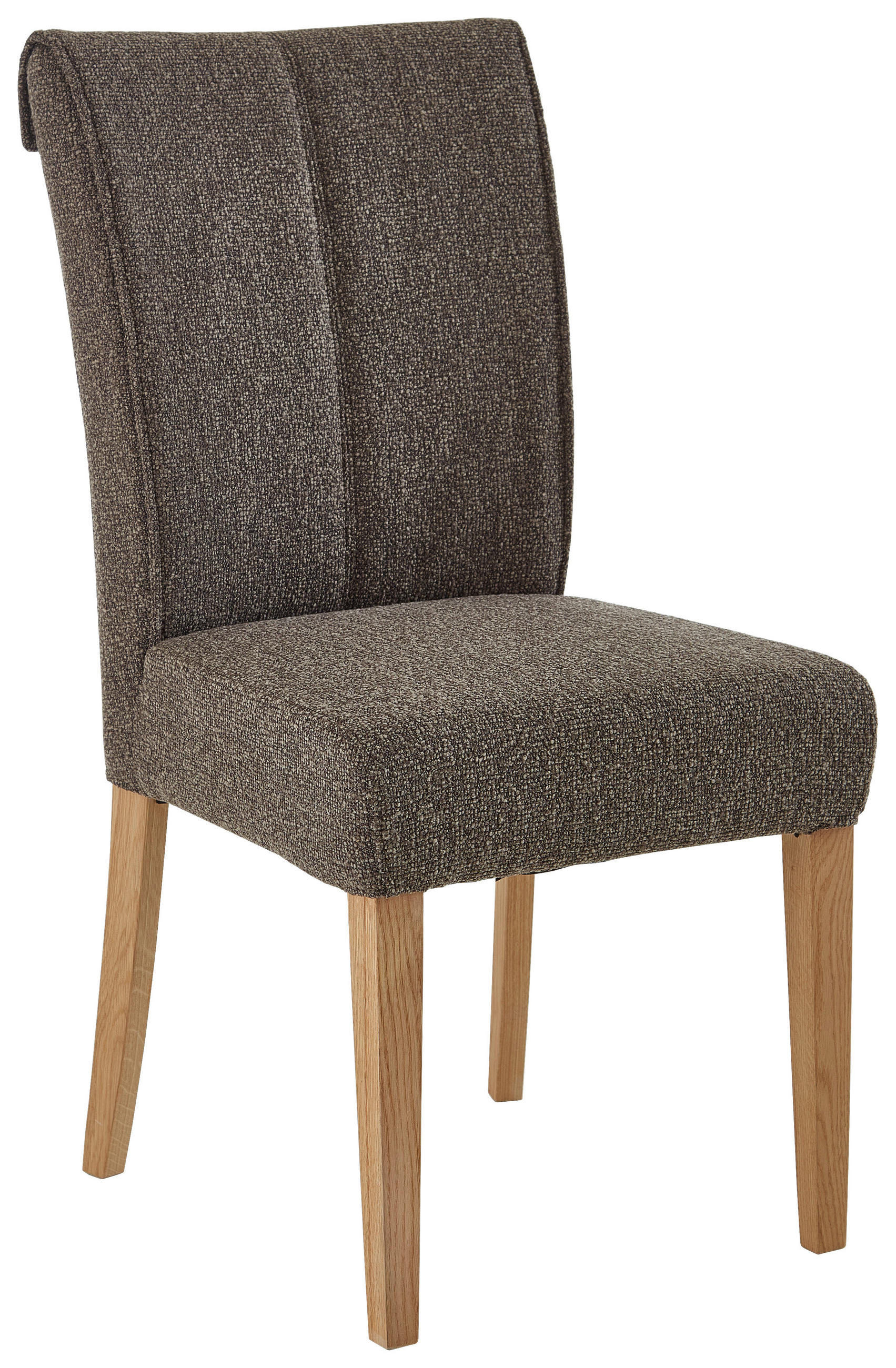 STUHL Jacquard, Flachgewebe Rotbraun Balkeneiche massiv  - Rotbraun/Eichefarben, Natur, Holz/Textil (48/97/60,5cm) - Moderano