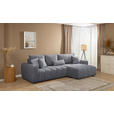 ECKSOFA Dunkelgrau Velours  - Dunkelgrau/Schwarz, KONVENTIONELL, Kunststoff/Textil (298/168cm) - Carryhome
