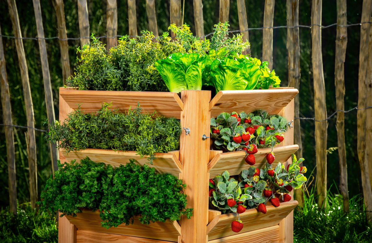 VYVÝŠENÝ ZÁHON   - farba smrekovca, Basics, drevo (65/73/65cm)