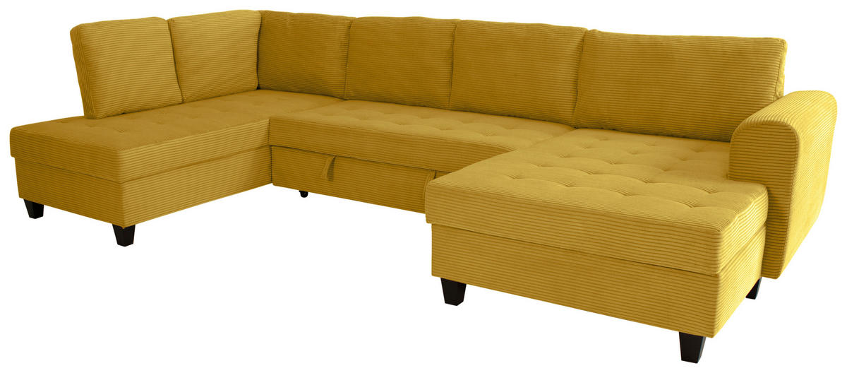 WOHNLANDSCHAFT MORITZ Senfgelb Cord  - Senfgelb, Trend, Textil (178/324/155cm) - P & B