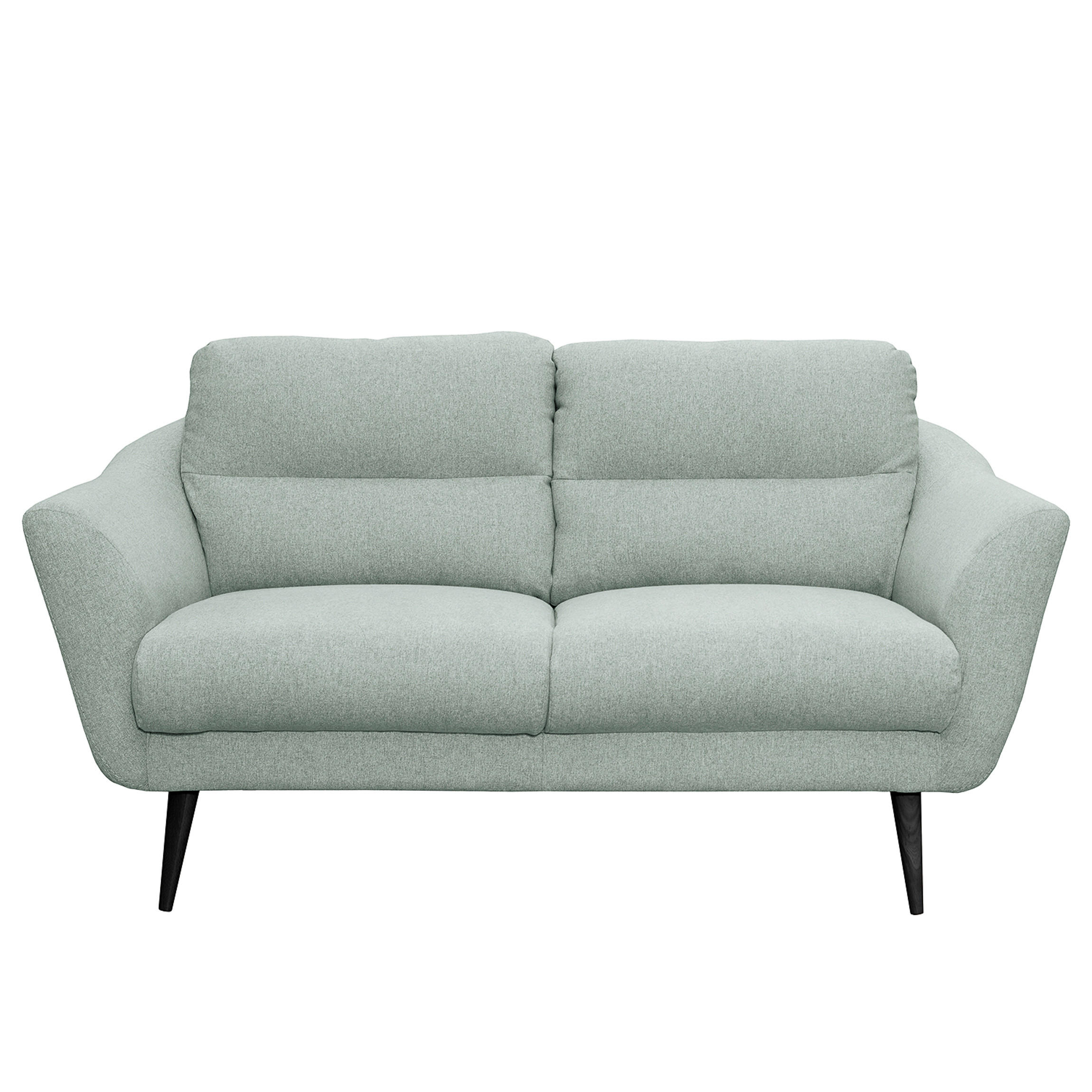 2-SITZER-SOFA Webstoff Hellblau  - Schwarz/Hellblau, Design, Holz/Textil (158/87/88cm) - Livetastic