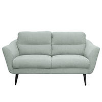 2-SITZER-SOFA Webstoff Hellblau  - Schwarz/Hellblau, Design, Holz/Textil (158/87/88cm) - Livetastic