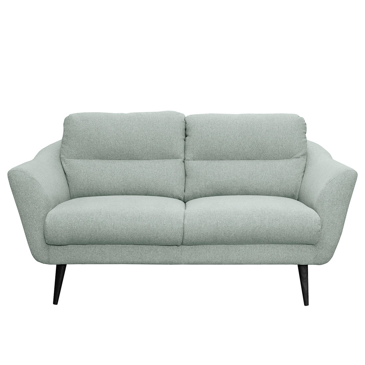 2-SITZER-SOFA Webstoff Hellblau  - Schwarz/Hellblau, Design, Holz/Textil (158/87/88cm) - Livetastic