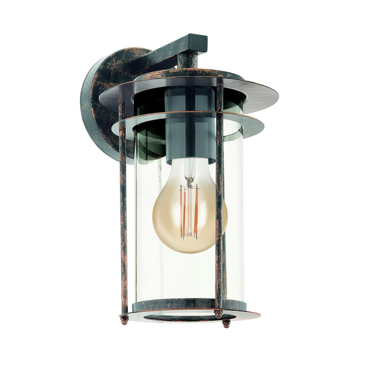 VONKAJŠIE NÁSTENNÉ SVIETIDLO,  16,5/27,5/20 cm - priehľadné/medená, Basics, kov/sklo (16,5/27,5/20cm) - Eglo