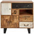 KOMMODE Mangoholz massiv Braun, Multicolor - Multicolor/Schwarz, Trend, Holz/Metall (88/85/40cm) - Carryhome