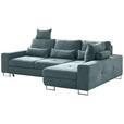 ECKSOFA in Flachgewebe Grün  - Grün, Design, Textil/Metall (260/188cm) - Hom`in