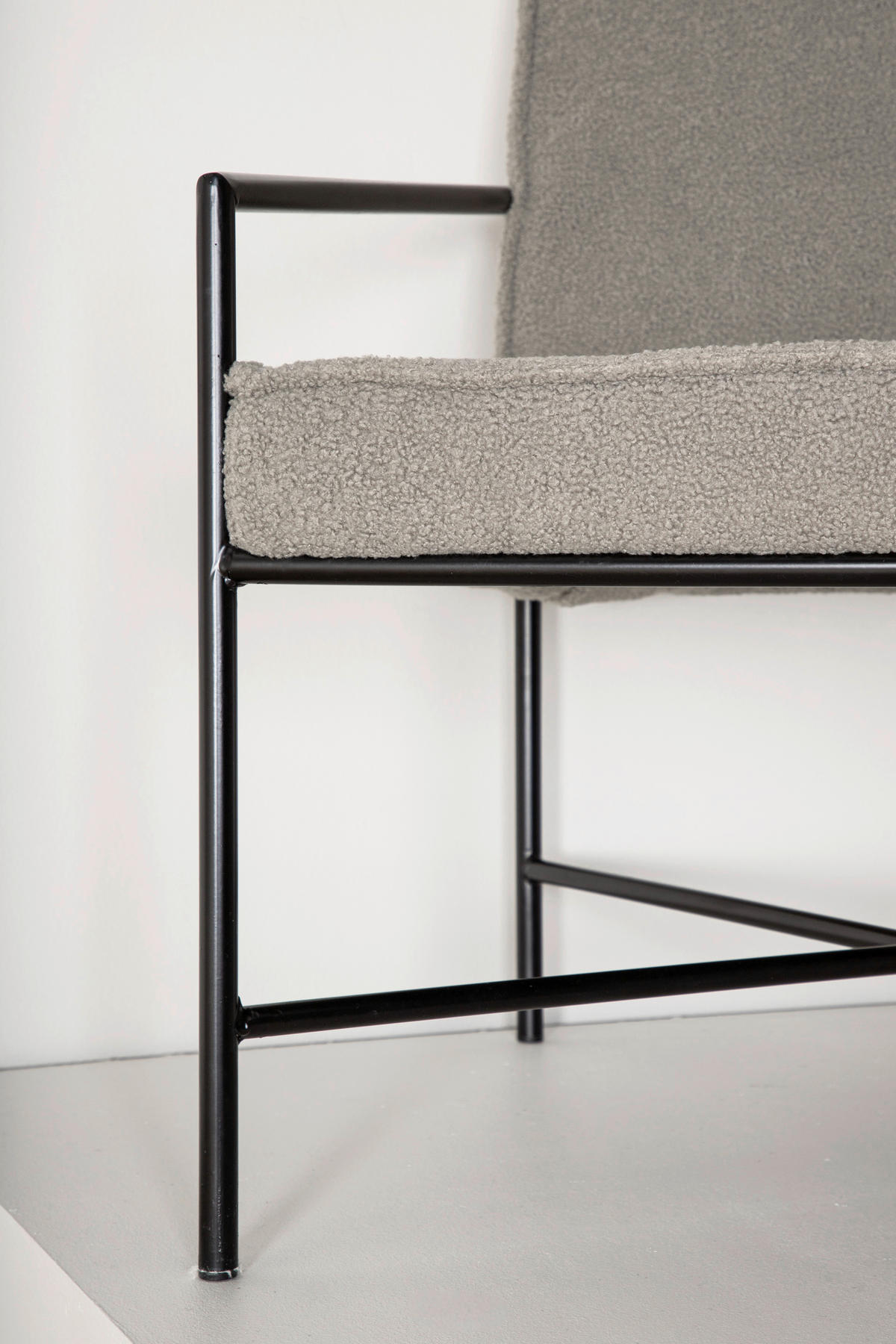 SESSEL in Teddystoff Schwarz, Beige  - Beige/Schwarz, Design, Textil/Metall (66/78/65cm) - Livetastic