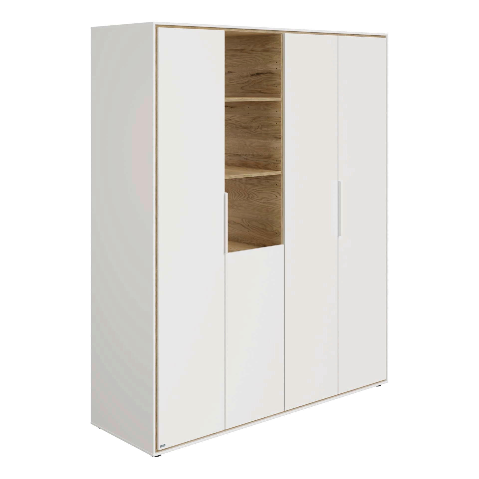 KINDERKLEIDERSCHRANK Weiß, Eichefarben  - Eichefarben/Weiß, Design, Holzwerkstoff/Kunststoff (166,4/203,6/54,8cm) - Paidi
