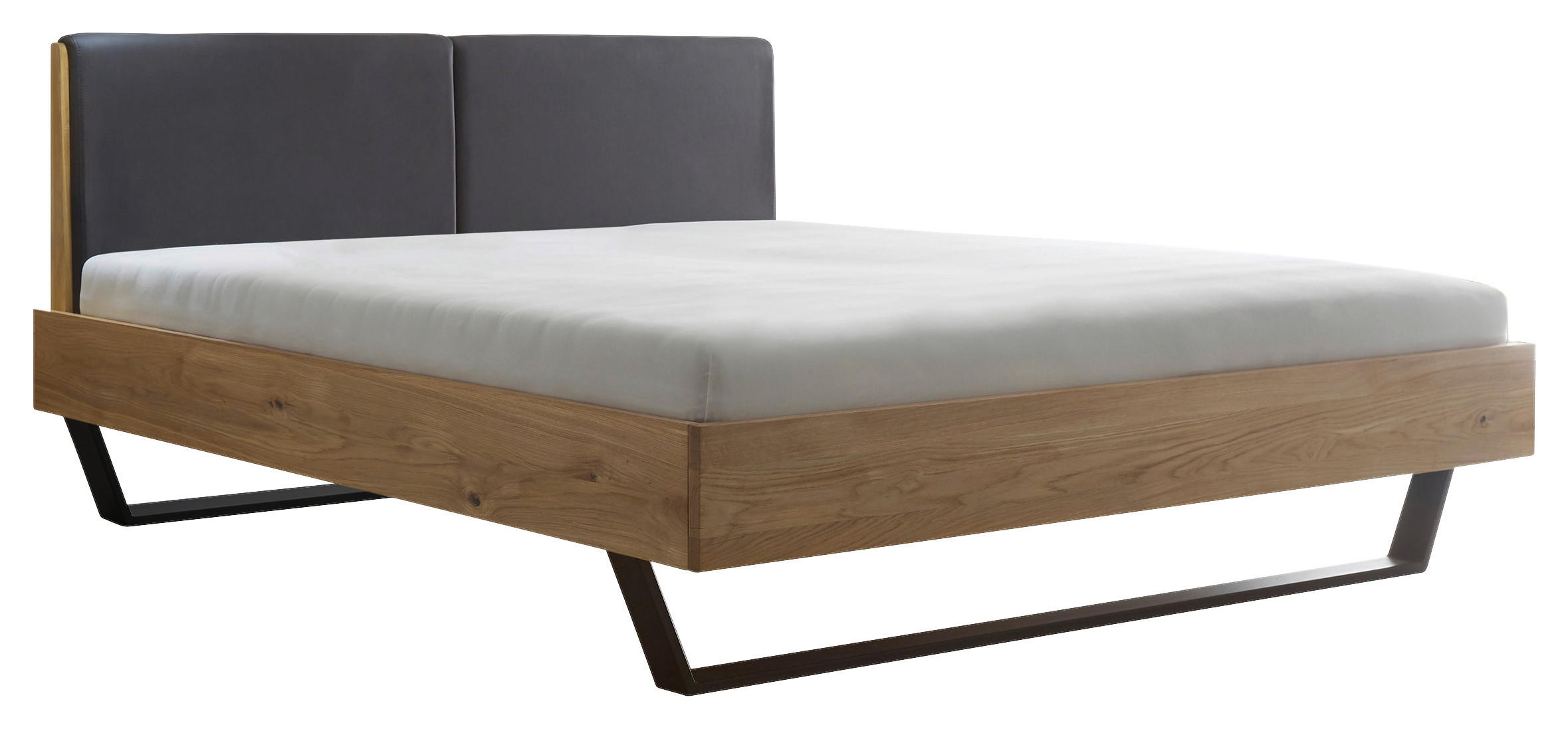KREVET   180/200 cm   boje hrasta  - boje hrasta/antracit, Moderno, drvo/metal (180/200cm) - MID.YOU