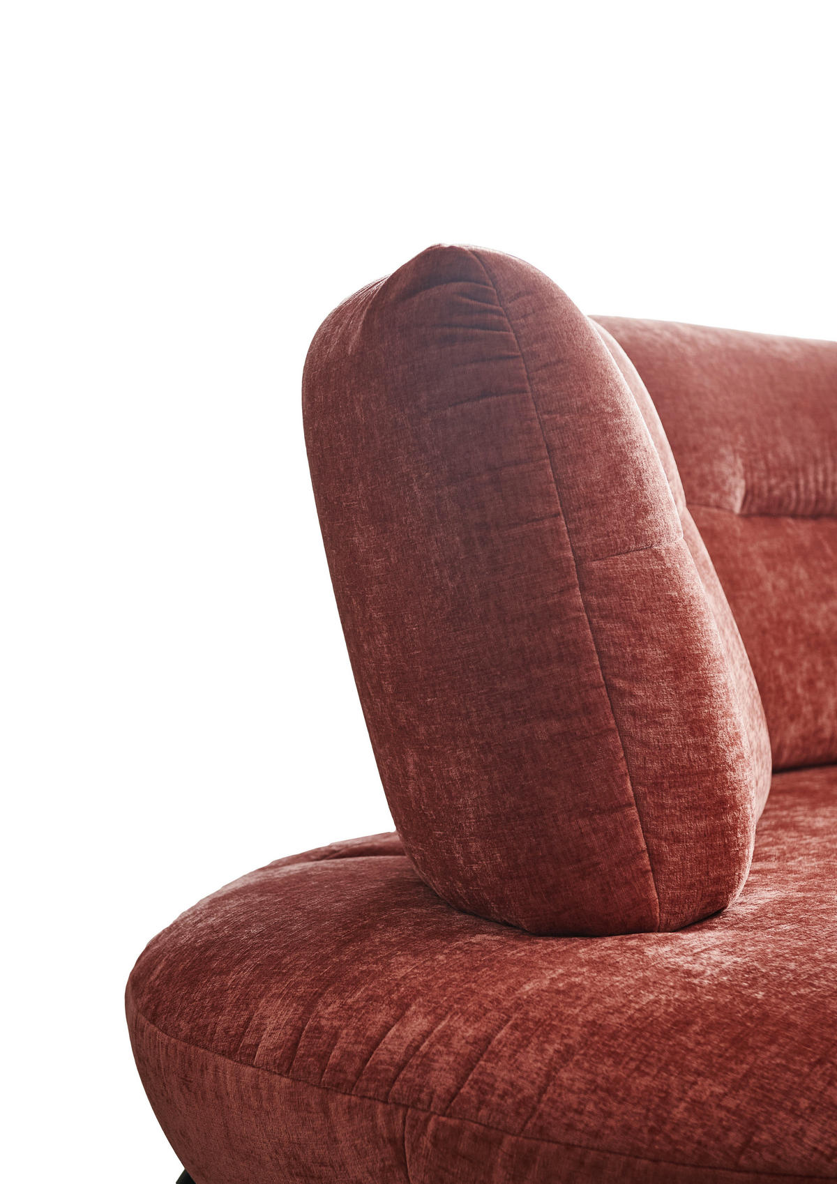 BIGSOFA Flachgewebe Rot  - Rot/Schwarz, Design, Textil/Metall (456/93/138cm) - Moderano