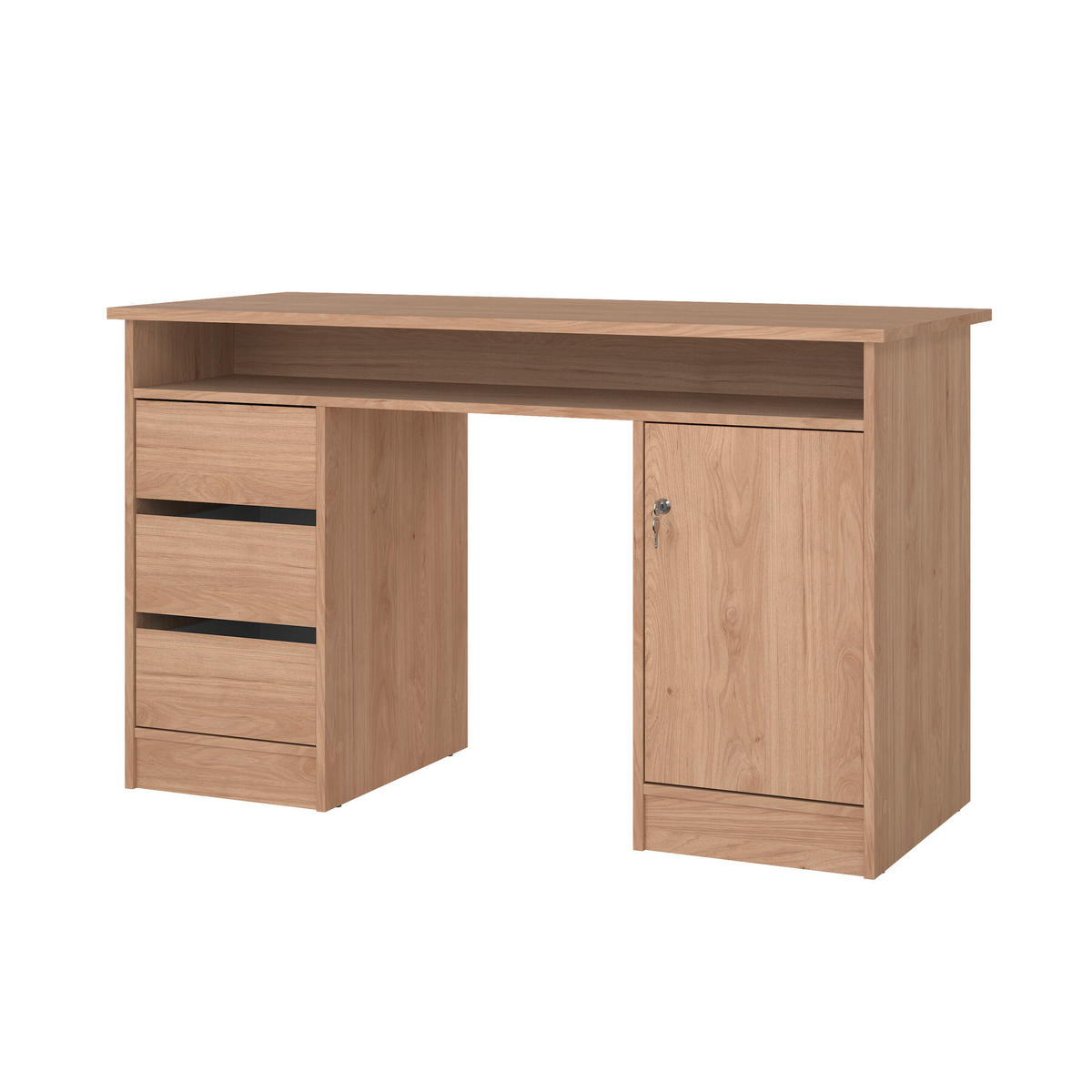 SCHREIBTISCH 126/55/75,6 cm  in Eichefarben  - Eichefarben, MODERN, Holzwerkstoff (126/55/75,6cm) - MID.YOU