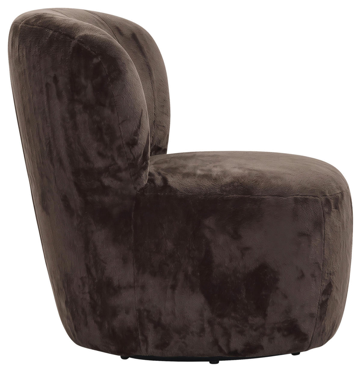 SESSEL in Plüsch Dunkelbraun  - Dunkelbraun/Schwarz, MODERN, Textil/Metall (82/78/81cm) - Carryhome