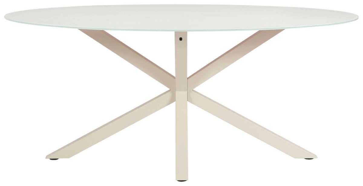 ESSTISCH 180/100/75 cm  Metall, Glas oval Kaschmir  - Kaschmir, MODERN, Glas/Metall (180/100/75cm) - P & B