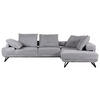 ECKSOFA in Flachgewebe Grau  - Schwarz/Grau, Konventionell, Textil/Metall (310/240cm) - MID.YOU