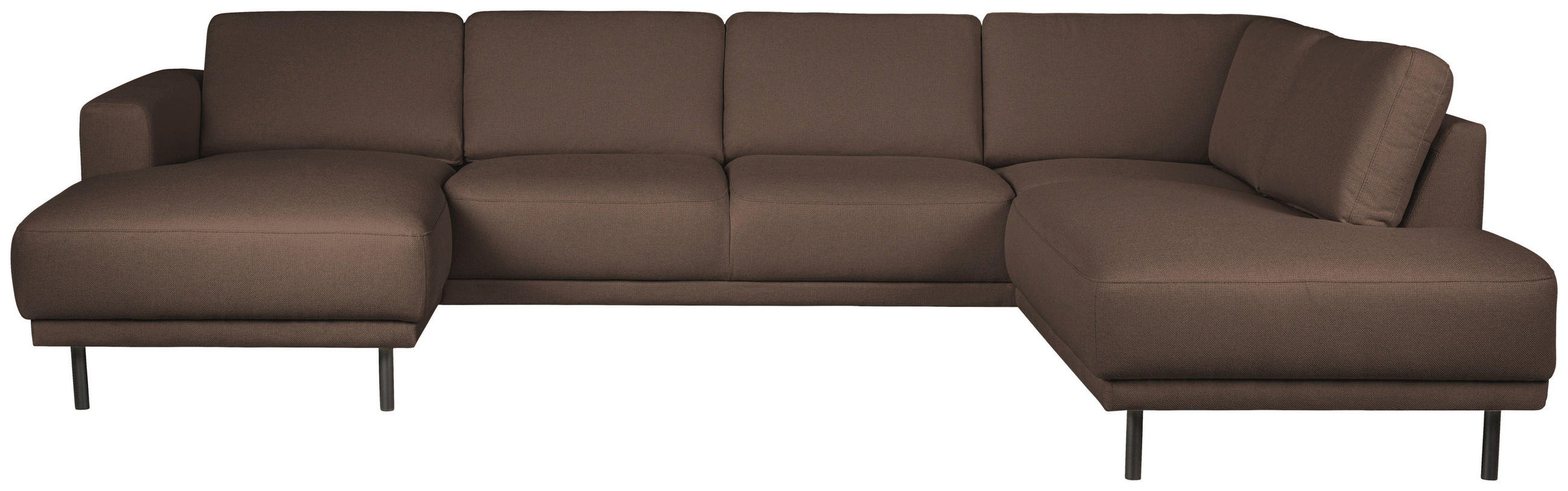 SOFFA i flatväv rostfärgad  - svart/rostfärgad, Design, metall/trä (310/78/197cm) - Pure Home Comfort