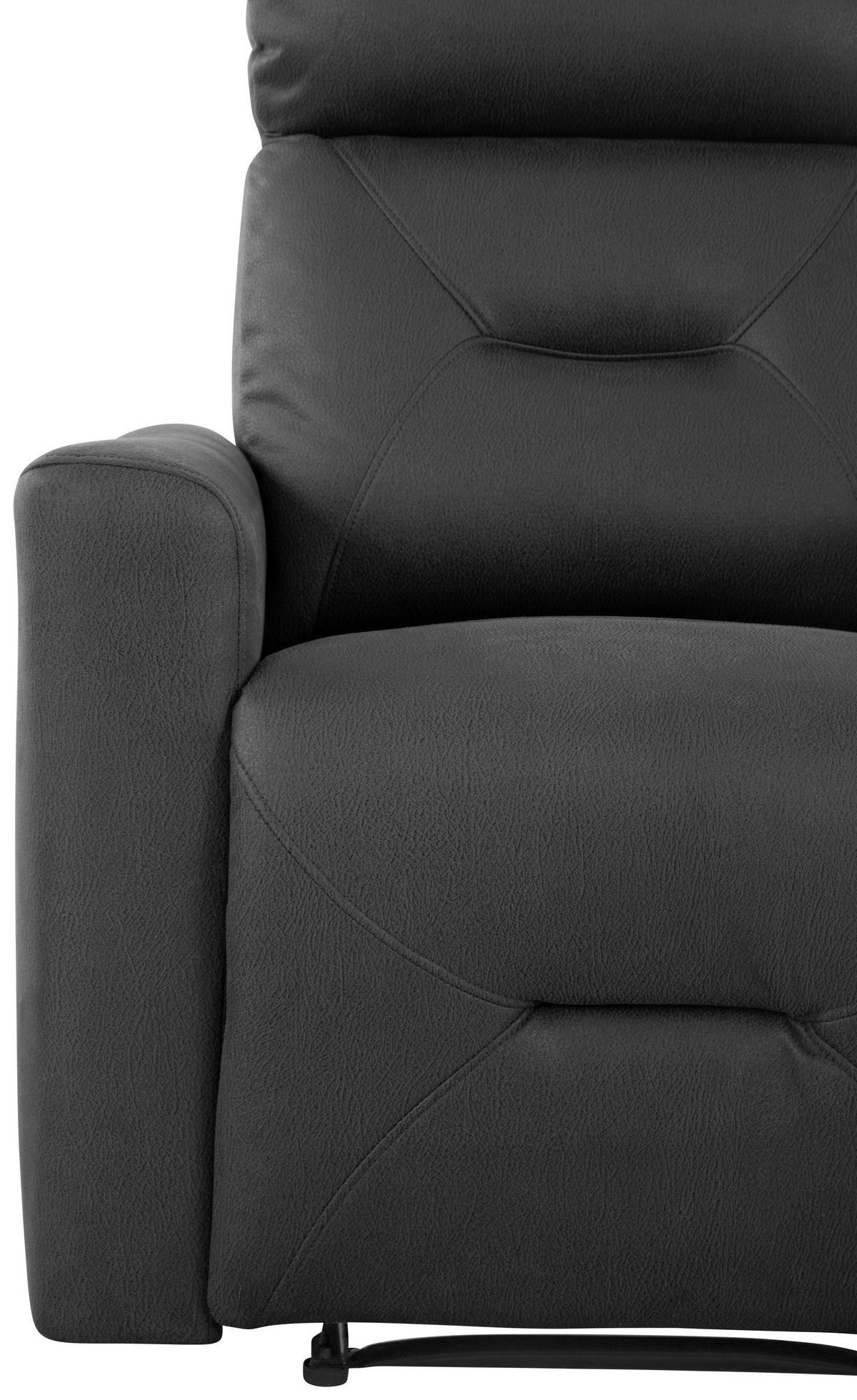 SITZGARNITUR Mikrofaser Grau  - Schwarz/Grau, Design, Textil/Metall - Livetastic