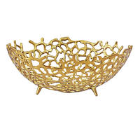 OBSTSCHALE  - Goldfarben, Design, Metall (46/19/46cm) - Livetastic