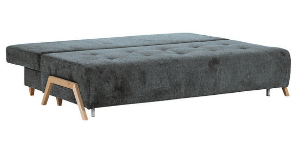 SCHLAFSOFA  in Flachgewebe Dunkelgrau  - Dunkelgrau/Buchefarben, KONVENTIONELL, Holz/Textil (204/75/100cm) - Carryhome