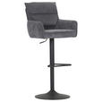 BARHOCKER Cord Anthrazit Stoffauswahl, Sitzfläche 360° drehbar  - Anthrazit/Schwarz, Design, Textil/Metall (54/98-120/58cm) - Novel
