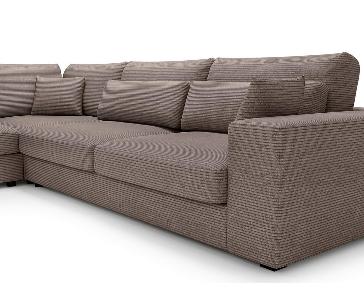 ECKSOFA in Cord Braun  - Schwarz/Braun, Konventionell, Kunststoff/Textil (250/314cm) - Carryhome