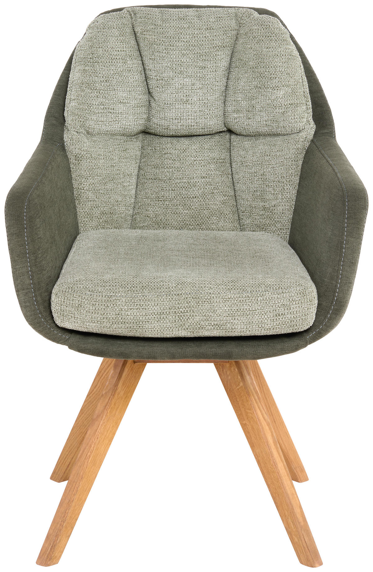 ARMLEHNSTUHL  in Flachgewebe  - Wildeiche/Olivgrün, Design, Holz/Textil (65/85/68cm) - Linea Natura