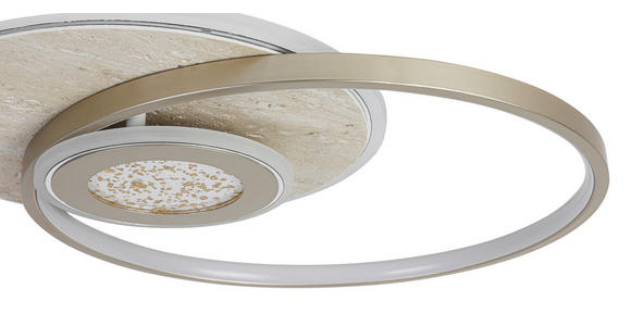 LED-DECKENLEUCHTE Travera 54,5/43/8 cm  - Sandfarben/Chromfarben, Design, Kunststoff/Stein (54,5/43/8cm) - Novel
