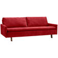 SCHLAFSOFA Flachgewebe Rot  - Eichefarben/Rot, KONVENTIONELL, Holz/Textil (220/85/98cm) - Carryhome