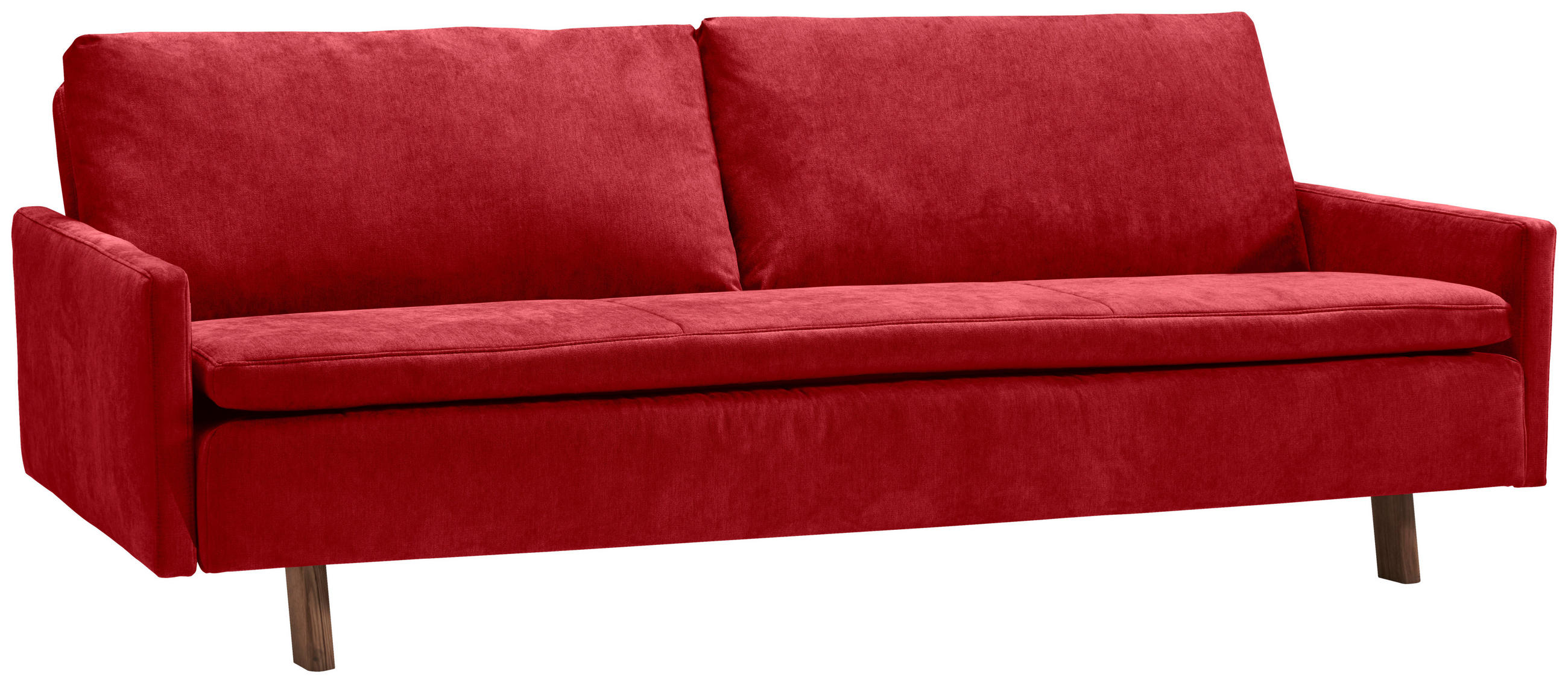 SCHLAFSOFA Flachgewebe Rot - Eichefarben/Rot, KONVENTIONELL, Holz/Textil (220/85/98cm) - Carryhome
