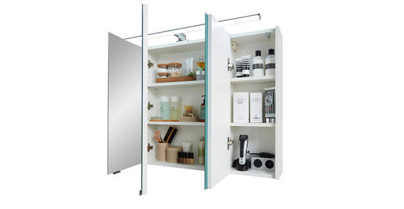 SPIEGELSCHRANK 105/70/16 cm  - Chromfarben/Weiß, KONVENTIONELL, Glas/Holzwerkstoff (105/70/16cm) - Xora