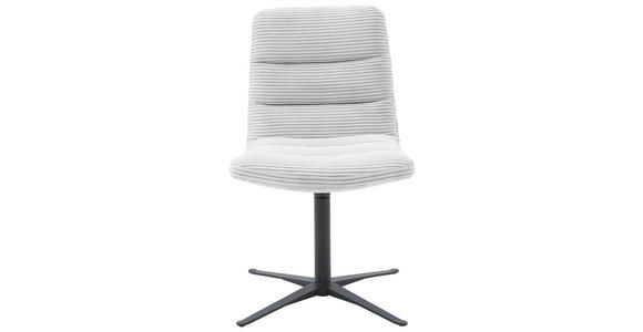 STUHL  in Cord Textil  - Grauweiß/Schwarz, Design, Textil/Metall (61/88/66cm) - Dieter Knoll