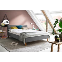 ČALOUNĚNÁ POSTEL, 120/200 cm světle šedá - barvy dubu/světle šedá, Design, dřevo/textil (120/200cm) - Livetastic
