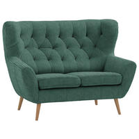 2-SITZER-SOFA in Cord Grün  - Eichefarben/Grün, Design, Holz/Textil (137/101/95cm) - Stylife
