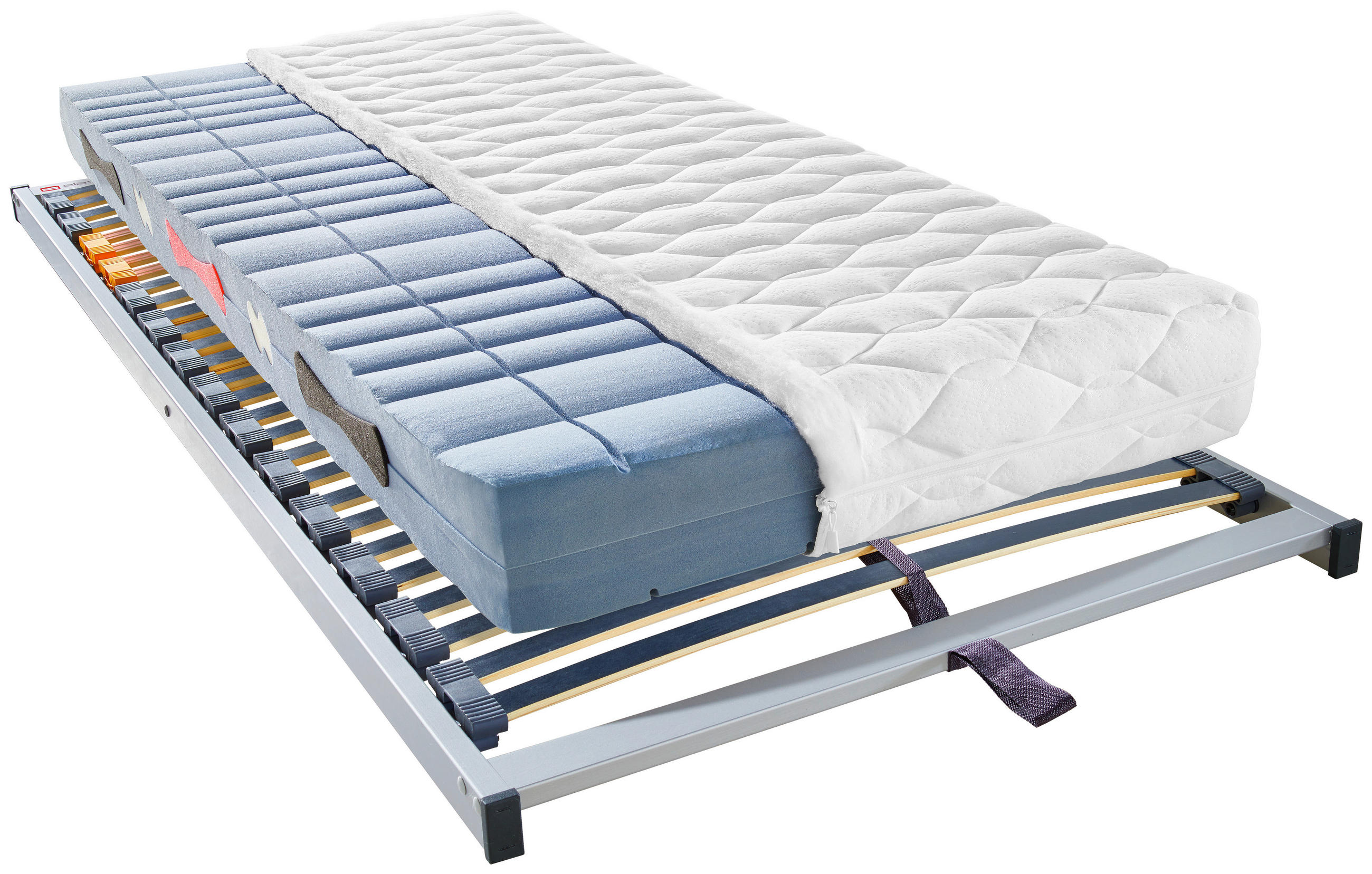 MATRATZENSET 90/200 cm  - Silberfarben, Basics, Holz (90/200cm) - Sleeptex