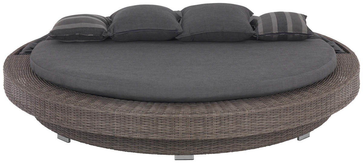 VONKAJŠIA POSTEĽ SO STRIEŠKOU, kov, plast, textil - sivá, Romantik / Landhaus, kov/textil (218/127/218cm) - Amatio