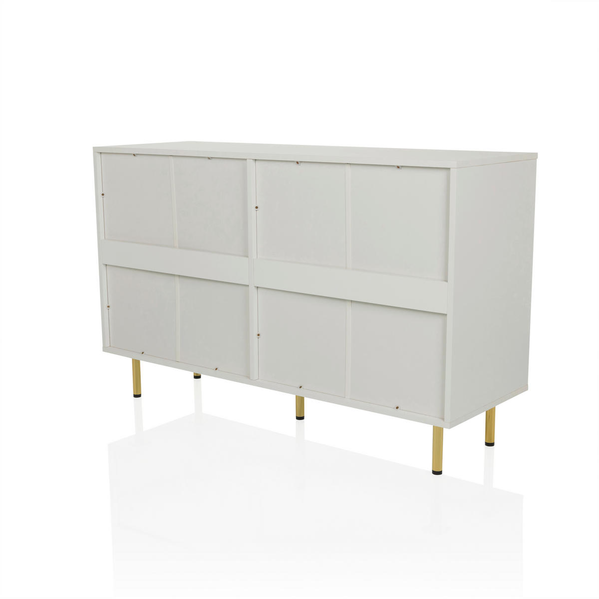 SIDEBOARD  120/75/40 cm 6 Schublade(n)  - Goldfarben/Weiß, MODERN, Holzwerkstoff/Metall (120/75/40cm) - MID.YOU