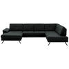 WOHNLANDSCHAFT in Lederlook, Mikrofaser Anthrazit  - Anthrazit/Schwarz, Design, Textil/Metall (345/220cm) - Beldomo System