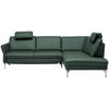 ECKSOFA in Echtleder Opal  284/220 cm  - Opal/Alufarben, KONVENTIONELL, Leder/Metall (284/220cm) - Beldomo Premium