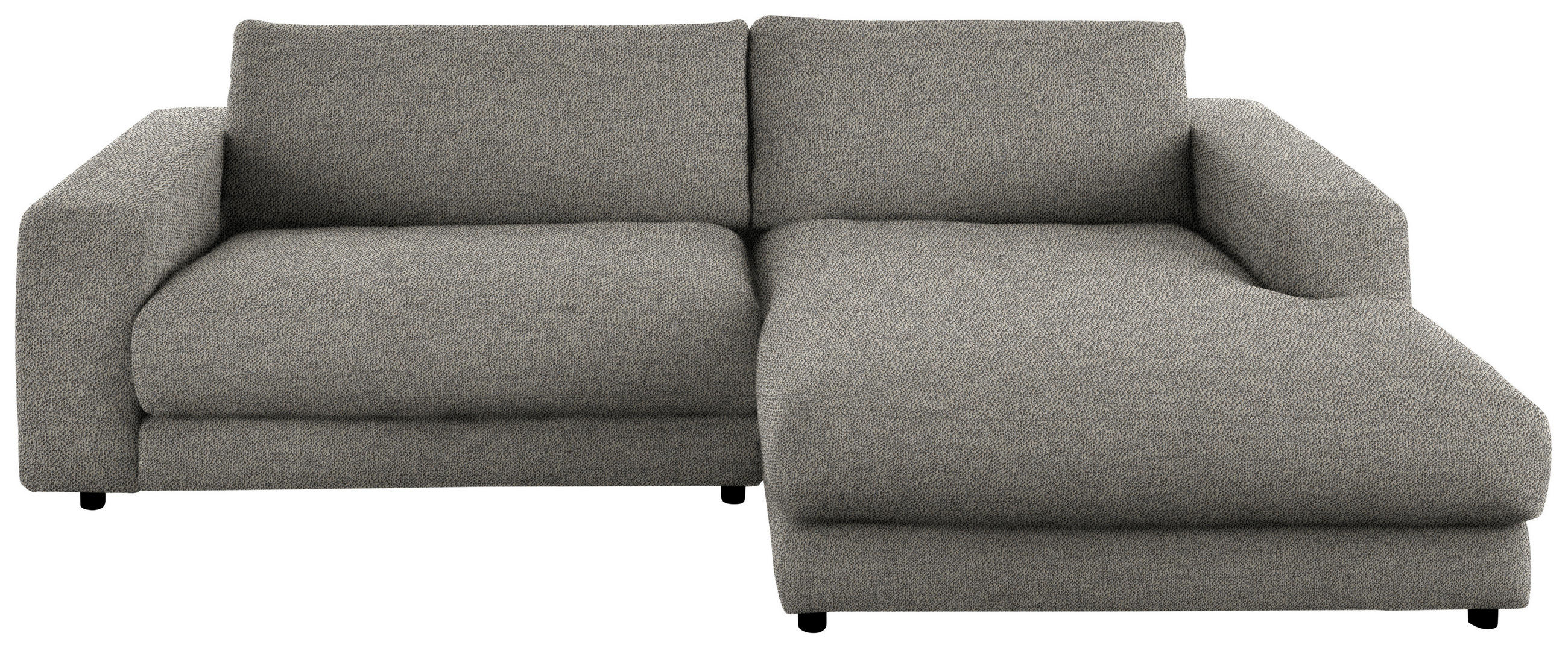 ECKSOFA in Flachgewebe Graubraun  - Graubraun/Schwarz, Design, Kunststoff/Textil (270/190cm) - Lomoco