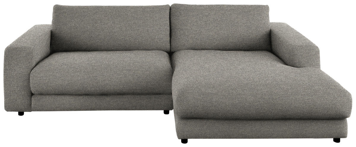 ECKSOFA in Flachgewebe Graubraun  - Graubraun/Schwarz, Design, Kunststoff/Textil (270/190cm) - Lomoco