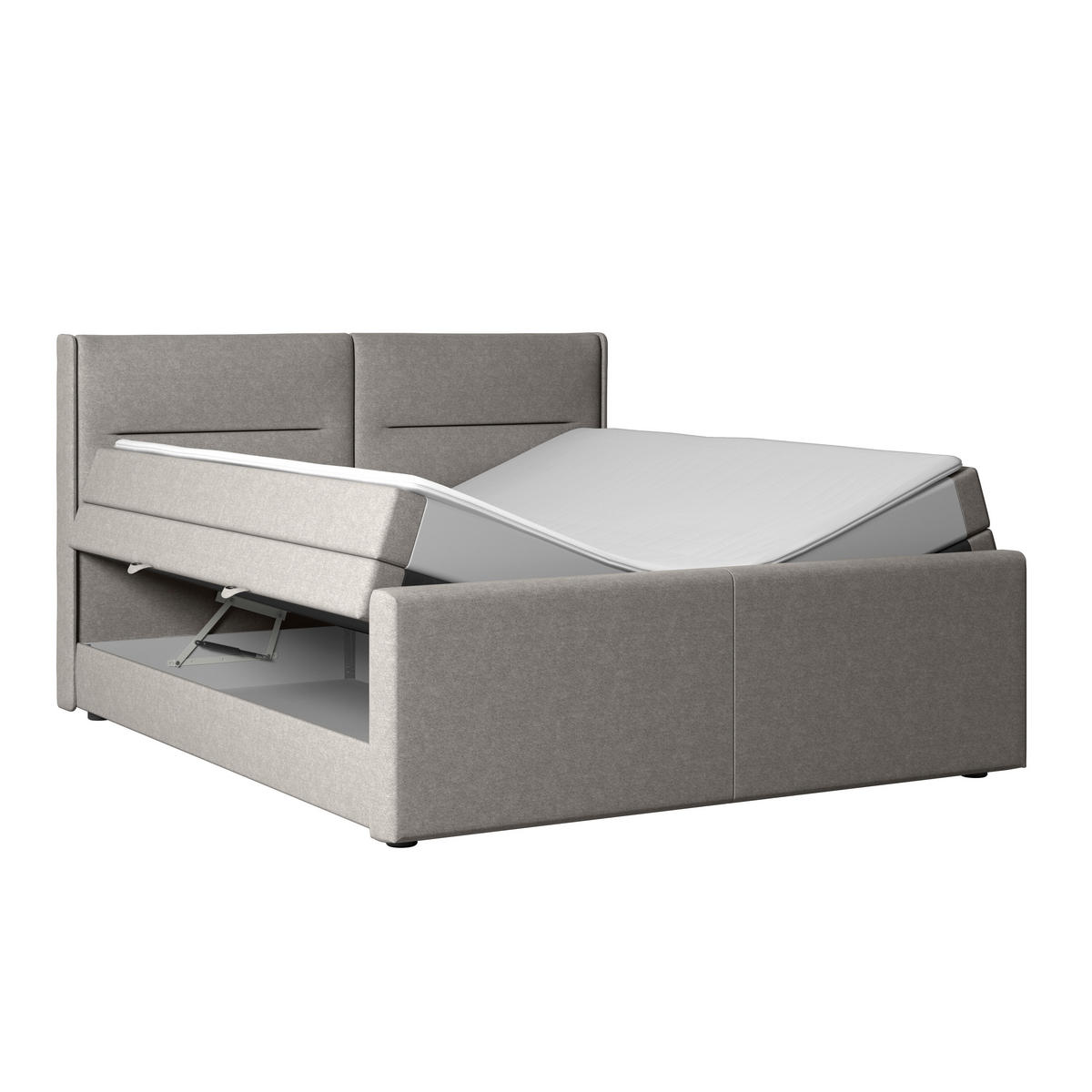 POSTELJA BOXSPRING 180 cm   x 200 cm  , karton, leseni material srebrne barve  - srebrne barve, Moderno, kovina/umetna masa (180/200cm) - MID.YOU
