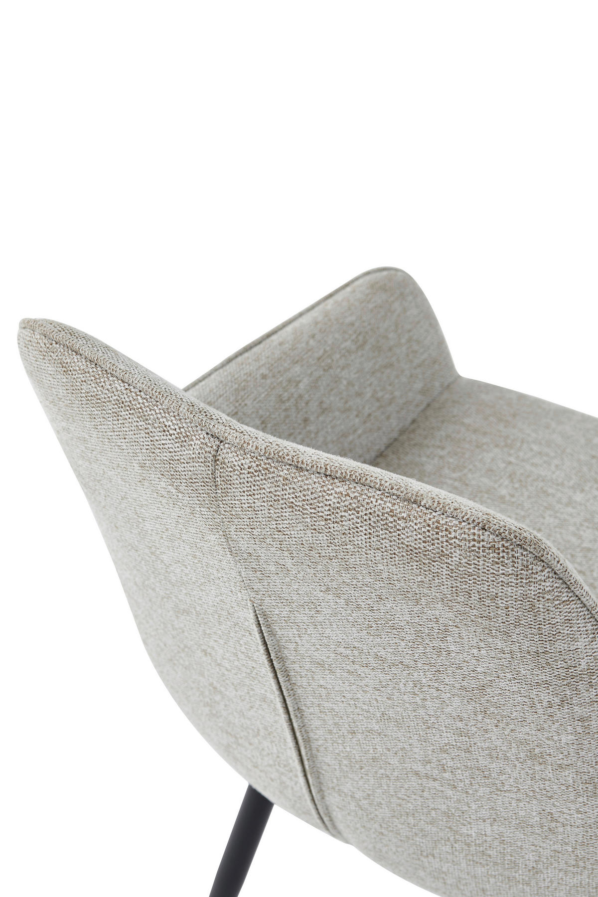 ARMLEHNSTUHL-SET 2 Stück  in Stahl Mikrofaser  - Beige/Schwarz, MODERN, Textil/Metall (53/85/62cm) - MID.YOU