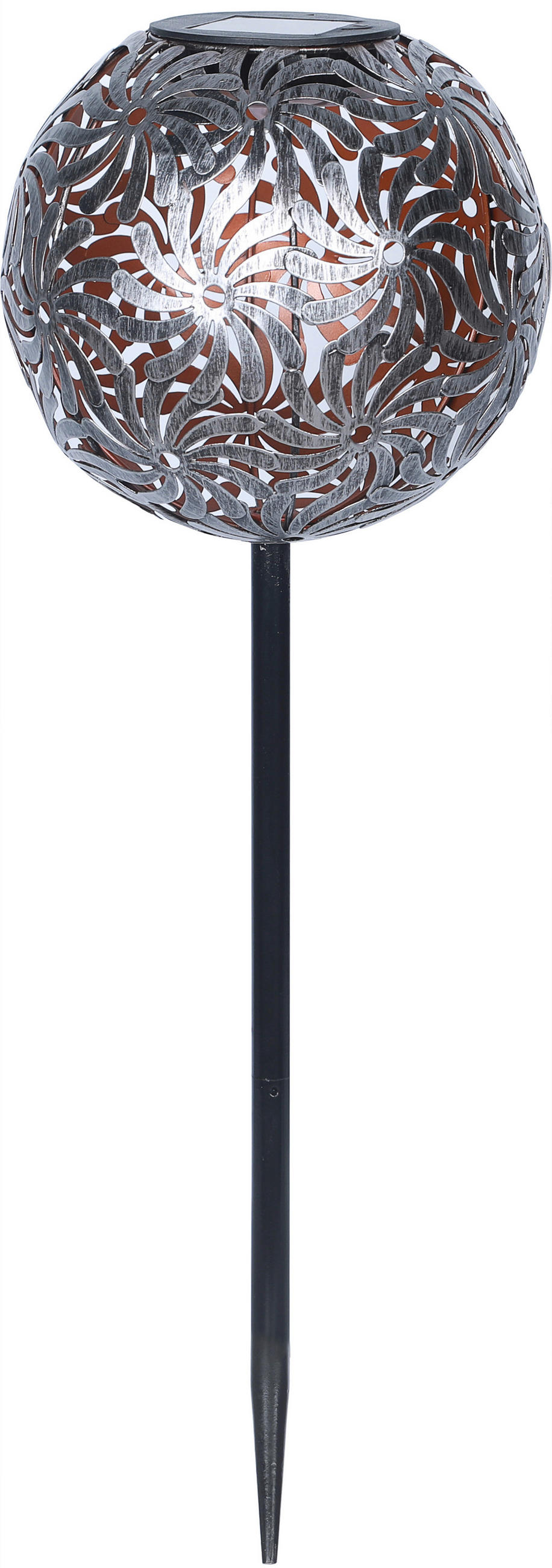 SOLARLEUCHTE - Silberfarben/Schwarz, LIFESTYLE, Metall (18,0/54,0cm) - Ambia Garden